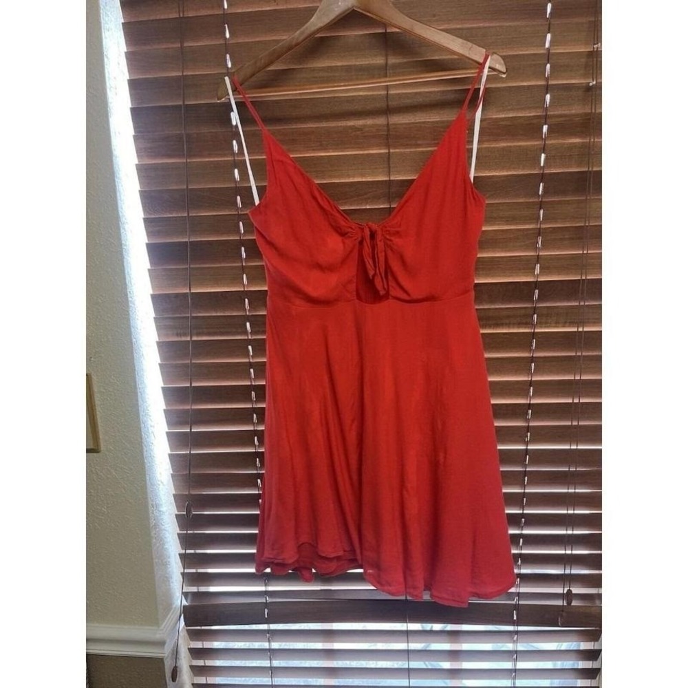 Lulus Red‎ Ruffled Tie Front Faux Wrap Mini Dress Women's Large